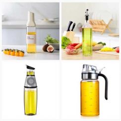 Wholesale of Transparent Borosilicate Glass Cooking Oil Dispenser Bottle for Kitchen